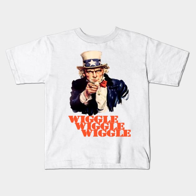 funny wiggle Kids T-Shirt by Yaman